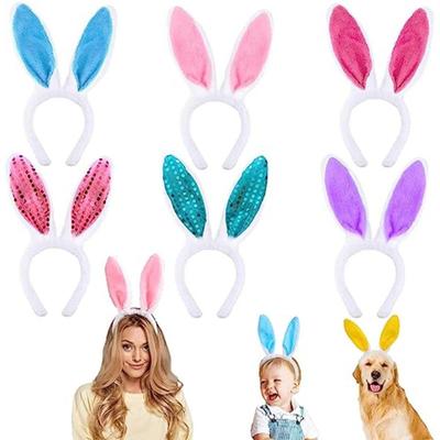 Easter Head Hoop Rabbit Ear Easter Headbands Adult Kids Cute Colorful Bunny Ear Masquerade Tiara Costume Props