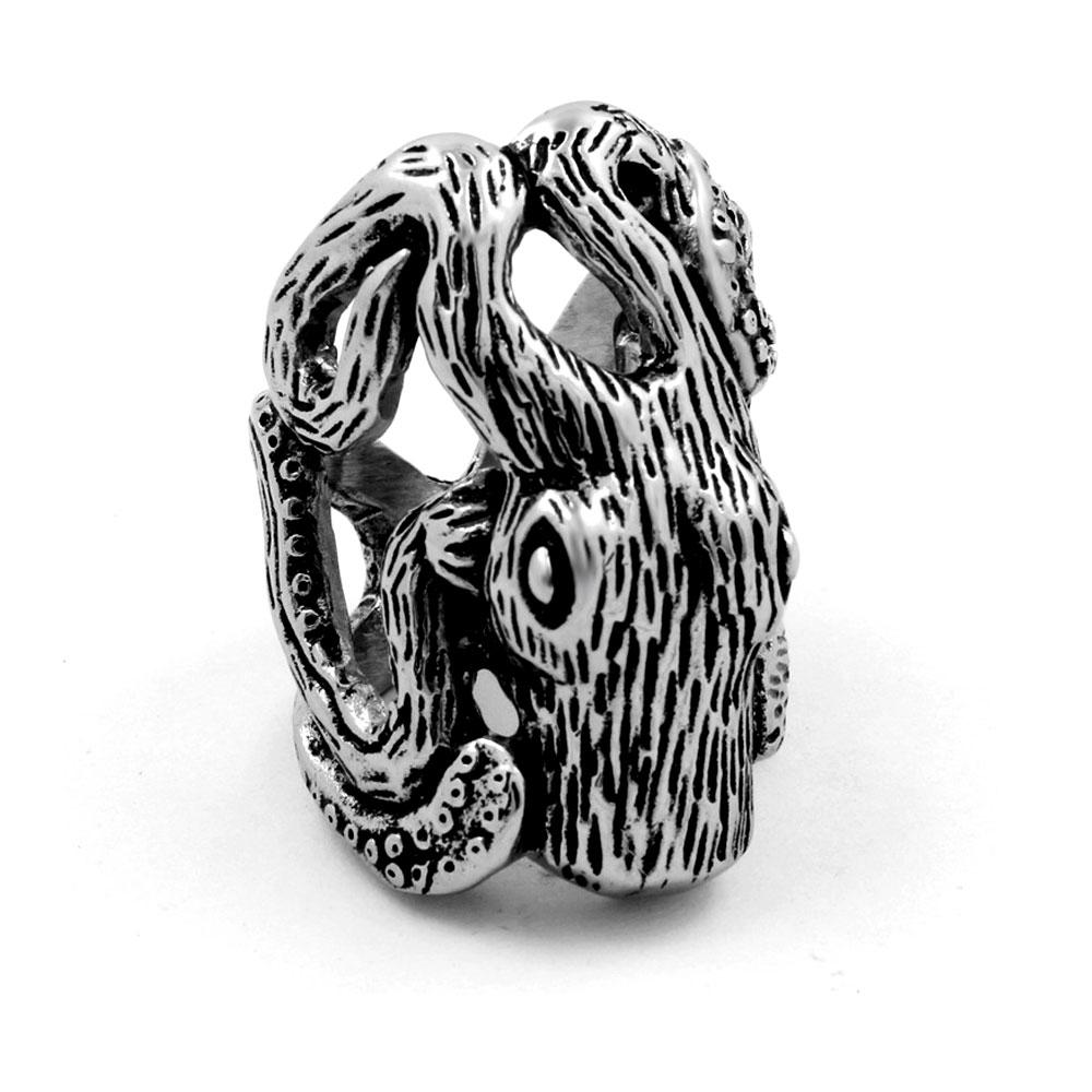 Retro Nordic Pirate Skull Octopus Rings For Men Gothic Stainless Steel Skull Biker Ring Women Fashion Jewelry Gift Wholesale