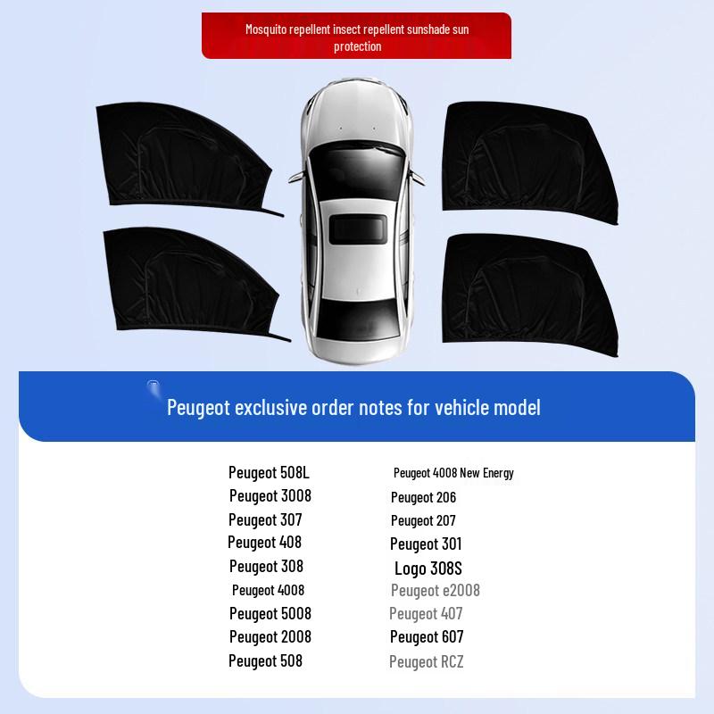 Car Window Sunshade & Anti-Mosquito Mesh Curtain for Privacy and Insect Protection