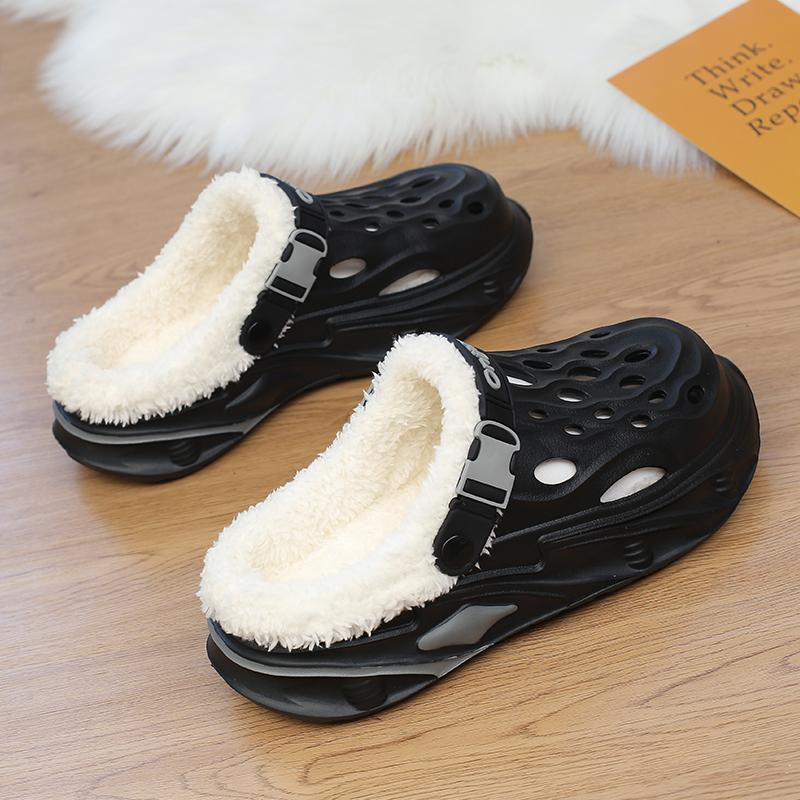 Fashion Winter Men'S Cotton Slippers Warm Shoes For Man Outdoor Clogs Sandals Indoor Male Non-Slip House Plush Warm Slippers