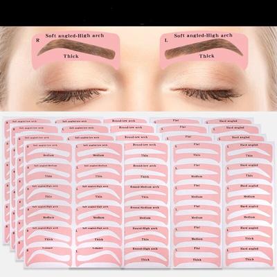 4 listy/sada Tvarovač obočí DIY Nálepka na obočí Razítko Karta Šablony na líčení očí Ruler Definer Brow Definer Shaping Tool