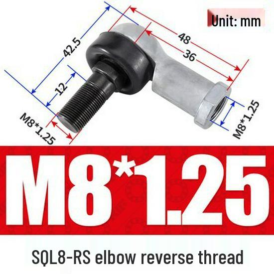 Bent Rod End Joint Bearing with Ball Joint SQ/SQZ5 - Sizes 6 to 22-RS