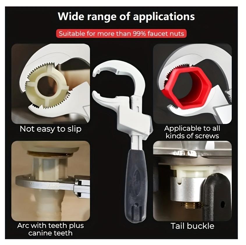 Adjustable Double-Headed Wrench Set,Adjustable Wrenche for Narrow Space, Multi-Functional Tool for Bathroom Disassembly and Assembly, Pipe Maintenance