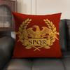 Gold Imperial Eagle Rome Spqr Cushion Cover Natural Linen Organic Fabric Double-Sided Printing Sofa Home Decor Gift Pillow Case