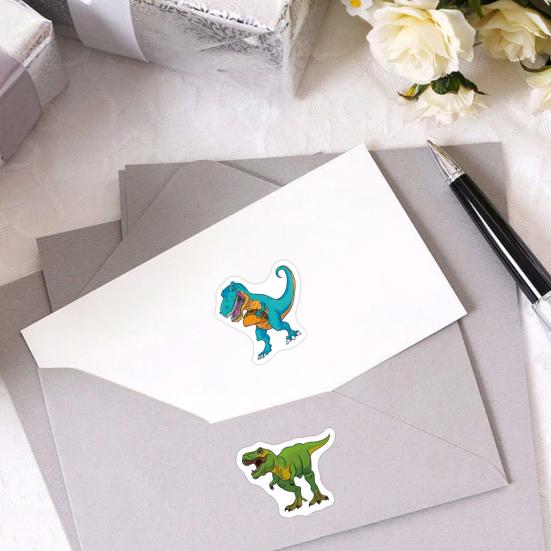 500Pcs Animal Stickers Roll Cute Watercolor Dinosaur Designs Easy To Peel Self-adhesive Decorative Decals for Children