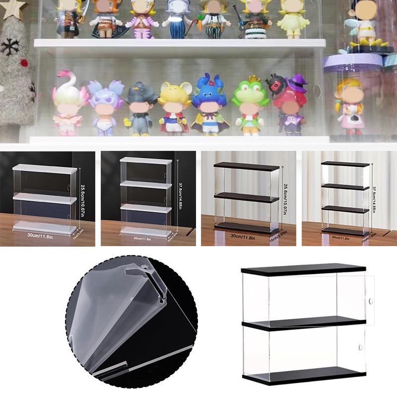 2/3 Layer Display Case for Mini Funko Pop Figures with Light Storage Cabinet Shelf Showcase for Toys Mini Figures Collectibles Storage Rack