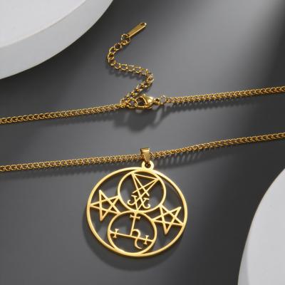  Sigil of Lilith Seal Necklace Stainless Steel Fashion Solomon Amulet Pendant Necklace for Women Men Judaism Jewelry Gift