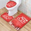 Christmas Toilet Three-Piece Floor Mat Bathroom Three-Piece Carpet Doormat
