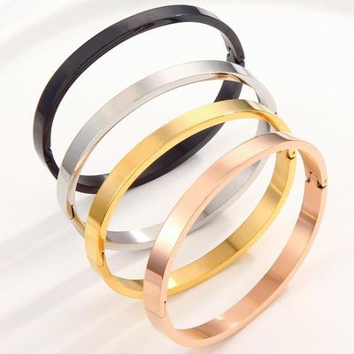 Rose Gold Stainless Steel Couple Bracelet with Glossy Buckle and Engraving Options