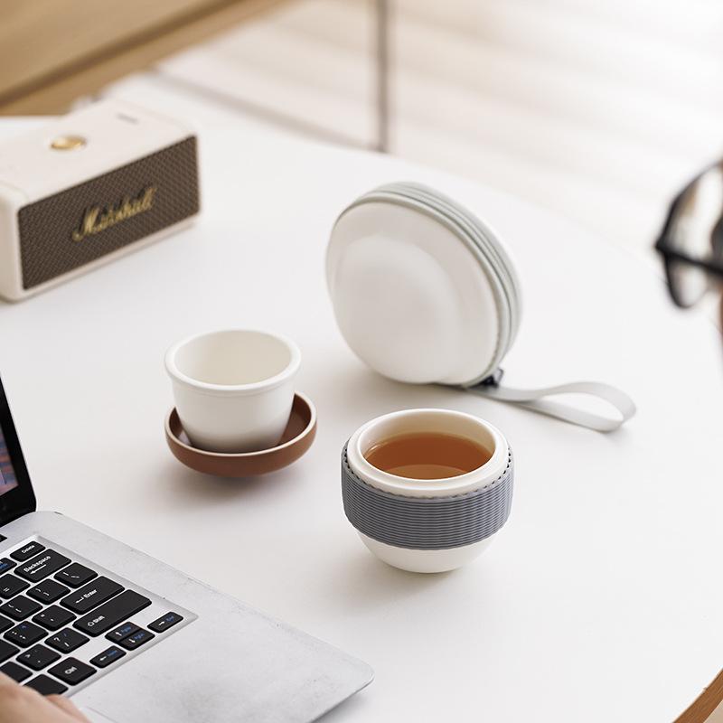 Ceramic Tea Water Separation Office Cup Travel Tea Set Camping Portable Chinese Cup Kung Fu Cups Teacup Tea Ceremony Accessories