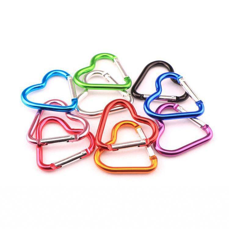 Heart-shaped Aluminum Carabiner for Backpacks & Water Bottles