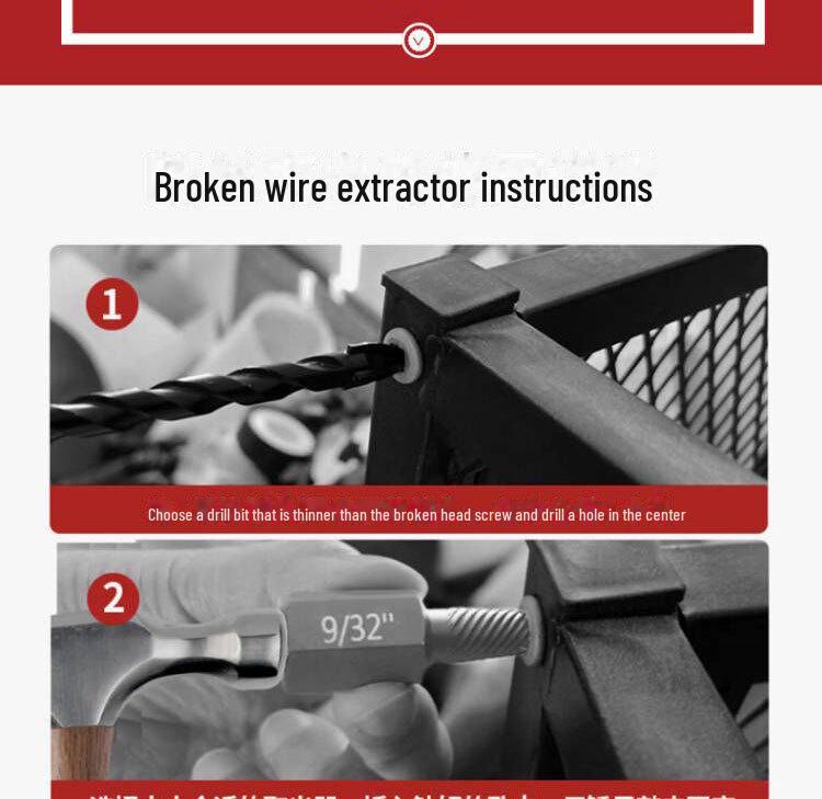 10-teiliger Schrauben- und Mutternausdrehersatz – Vielkeil für beschädigte Drähte und abgerutschte Muttern