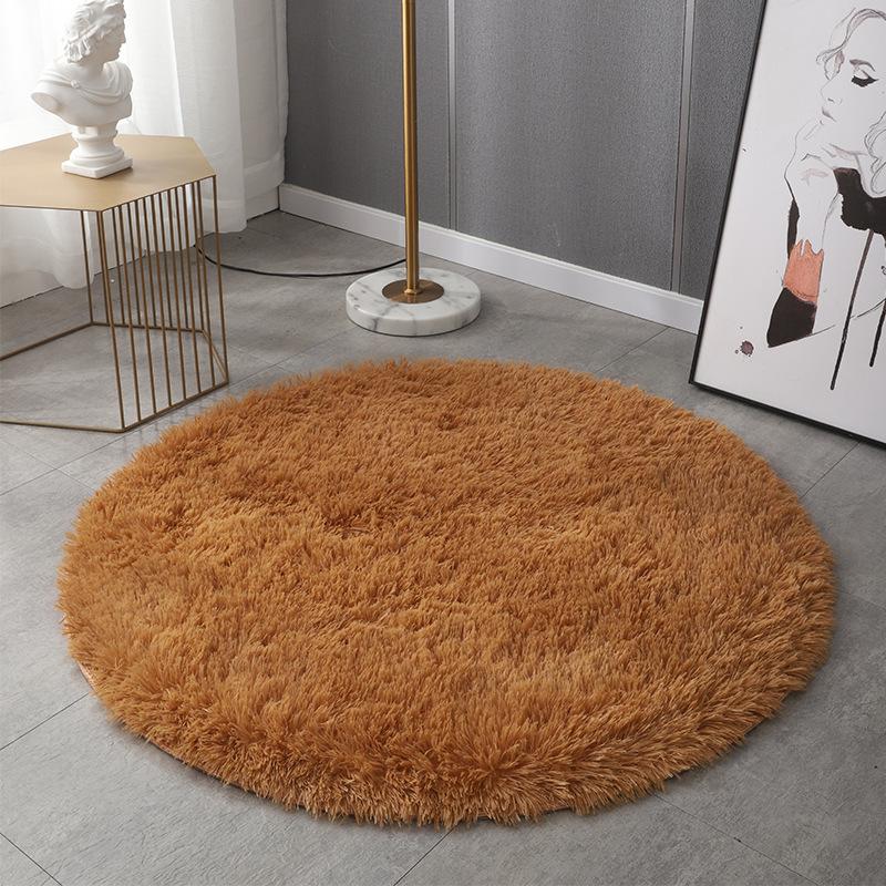 Rainbow Plush Round Rug For Bedroom Shaggy  Circle Carpet Living Room Coffee Table Rug Fluffy Home Decoraion For Girl