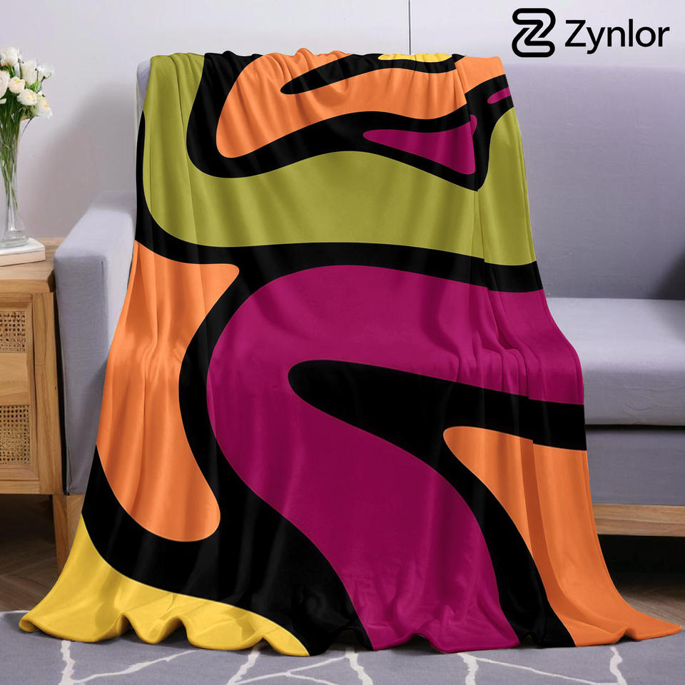 Retro Swirl Ultra Soft Sherpa Fleece Blanket Fluffy Warm Halloween Cozy Throw for Sofa Couch Bedroom Gift All Season