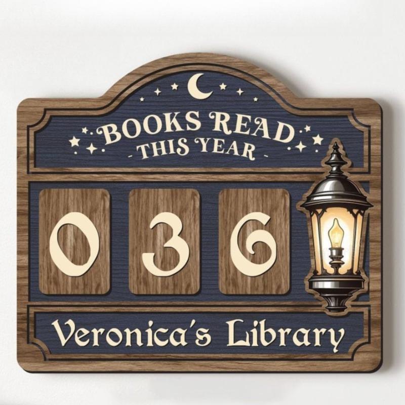 1 st Läsräknare Trähantverk Hänge Rolig Bokhylles Dekoration Prydnad för Hembibliotek Bokläsning Spårare Dekor