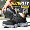 Light Breathable Sneaker Safety Shoes Men For Work Puncture-Proof Protective Male Outside Construction Steel Toe Footwear