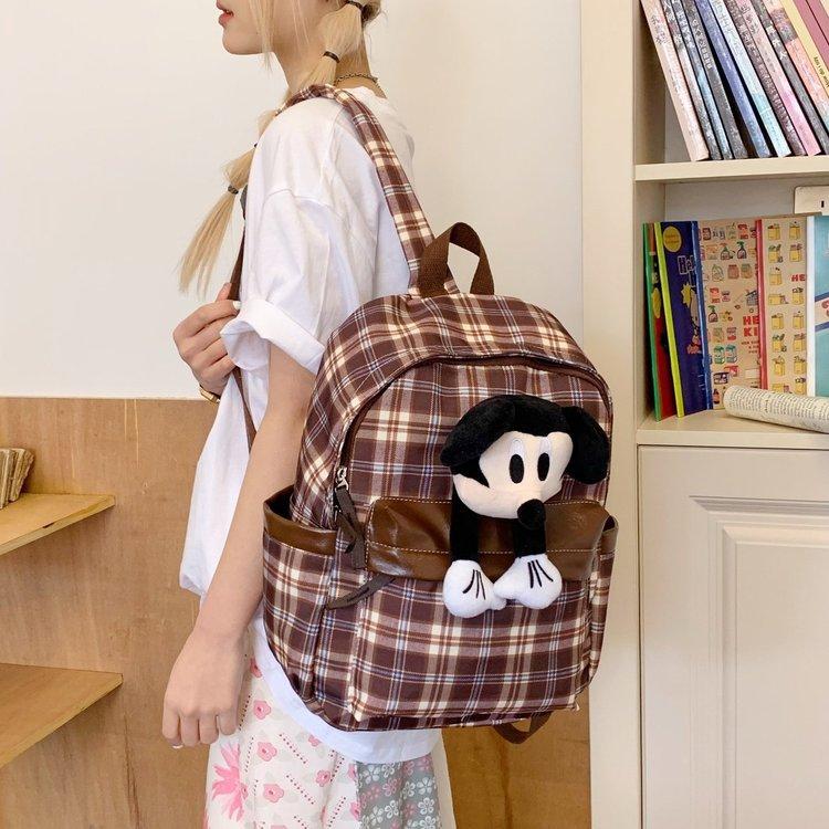 Schoolbag Cute Girl Mickey Backpack Schoolbag Korean Version Minnie Girl Middle and High School Students Large Capacity High Value Backpack