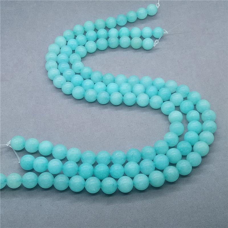 Natural Stone Gemstone Blue Chalcedony Loose Beads for Bracelet Necklace Jewelry Accessories