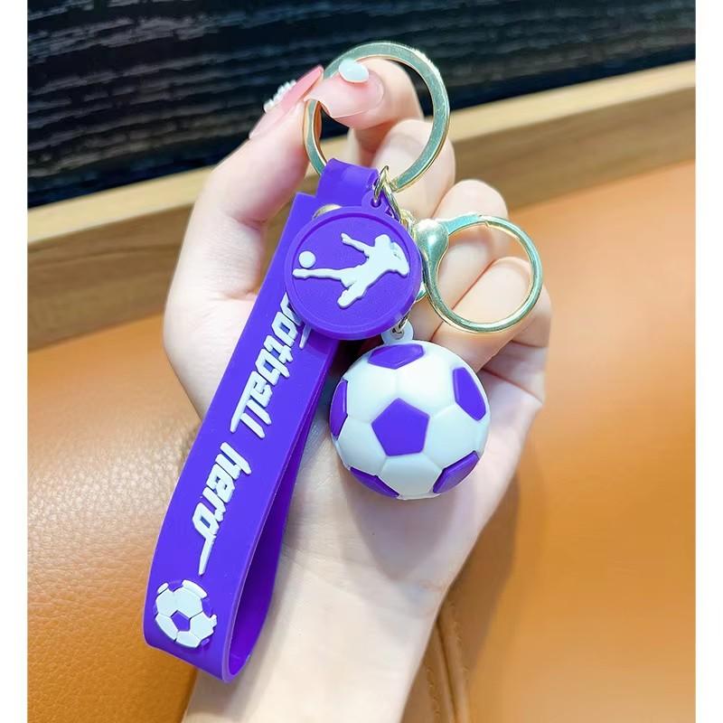 Football Keychain For Fan PVC Soft Glue Soccer Pendant Keychain Accessories Bag Decoration Qatar Cup Souvenirs Key Chain Gifts