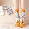 Women's Cute Cartoon Cat Mid-Calf Socks 3D Ears Lucky Cat Cotton Casual Socks