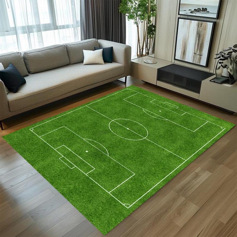 Football Field Carpet Mat Rug Home Decoration Living Room Bedroom Floor Decor Soccer Sports Game Non Slip Rugs Bedroom Decor