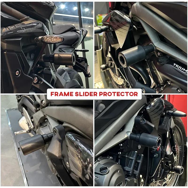 Frame Slider Crash Pad For Street Triple 765 R S RS 2017-2026 765RS Motorcycle Protector Rear Front Wheel Axle Fork Crash Slider