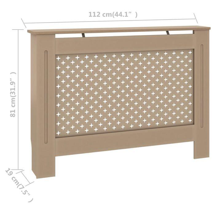 Cache-radiateur en MDF brun - vidaXL - 112x19x81 cm - Design moderne à lattes