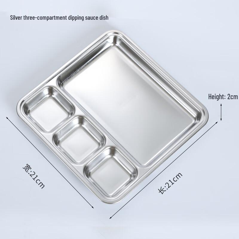 304 Stainless Steel Korean Style Divided Serving Plate