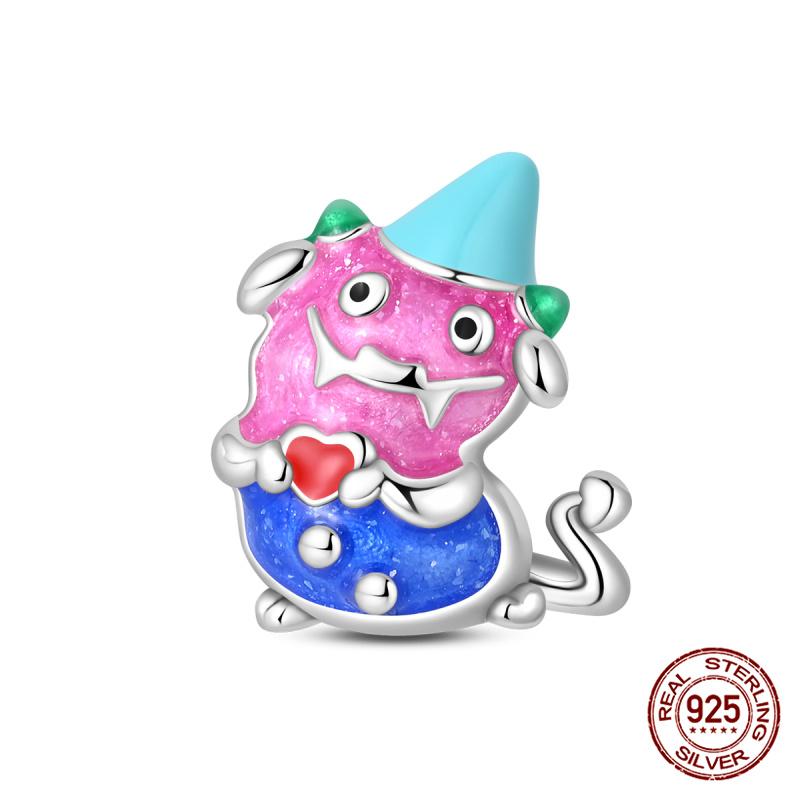 New 100% Copper Original Magic Cat Beaded Rabbit Charms Fit Pand Bracelet Diy Jewelry Making Women Halloween Gift