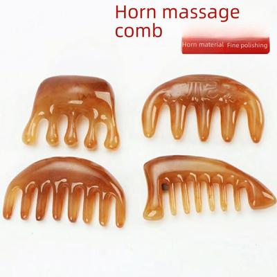 Haltbarer Ochsenhorn Massage- & Meridiankamm mit Schabebrett