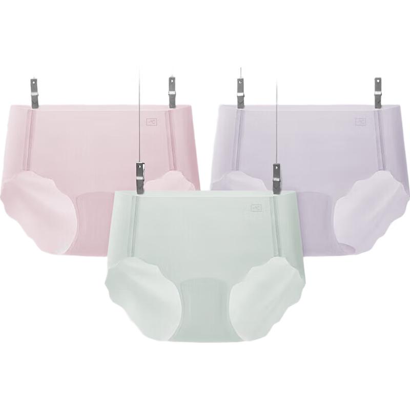 Bananain 511C Women's Ice Silk Seamless Mid-Waist Briefs 3-Pack