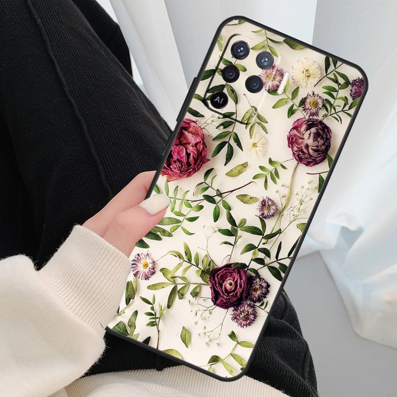 Beautiful Garden Red Roses Flowers Case For Oppo A18 A38 A58 A78 A98 A80 A60 A40 A96 A76 A16 A94 A74 A54 A15 A17 A57 A77 A5 Pro
