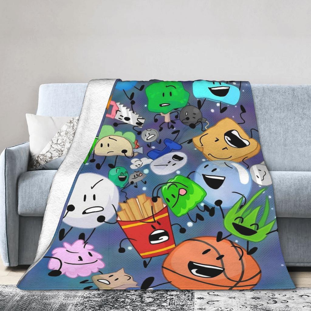 Cute Cartoon BFDI Animated Blankets Flannel Awesome Breathable Throw Blanket for Coverlet Spring Autumn