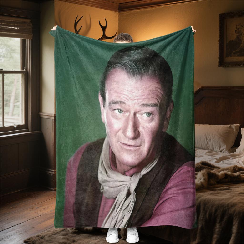 1pc Hollywood movie star John Wayne blanket, al season lightweigh Poster blanket home office outdoor nap multifunc Poster blanketional blanket