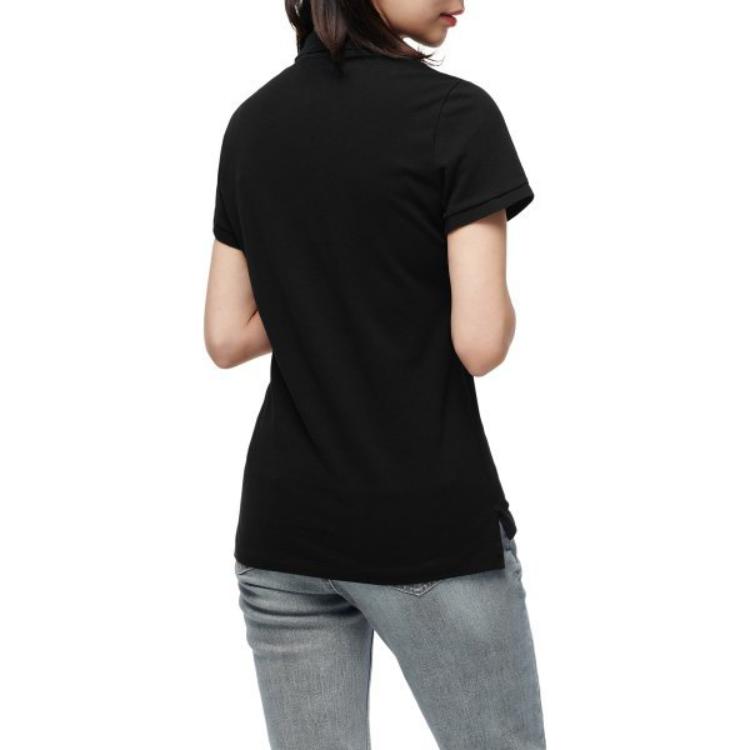 Polo Ralph Lauren SS22 Slim Fit Stretch Solid Short Sleeve Polo Shirt Women Tops Black WMPOKNINCU20251-001