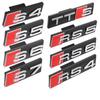 3D ABS Chrom Schwarz Logo S3 S4 S5 S6 S7 S8 Emblem Auto Frontgrill Abzeichen Für Audi RS3 4 5 6 7 8 Auto Styling Zubehör