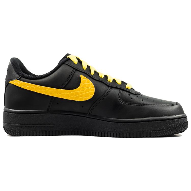 Nike Air Force 1 Gold Coast Slip Resistant Abrasion Resistant Low top Skateboard Shoes Women's Black Yellow DD8959-001(Team219-)