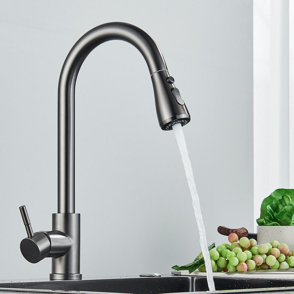 Monoblock-Küchenmischer für Waschbecken, bleifrei, um 360 Grad drehbar, hoher Bogen, Einhebelmischer für Badezimmer