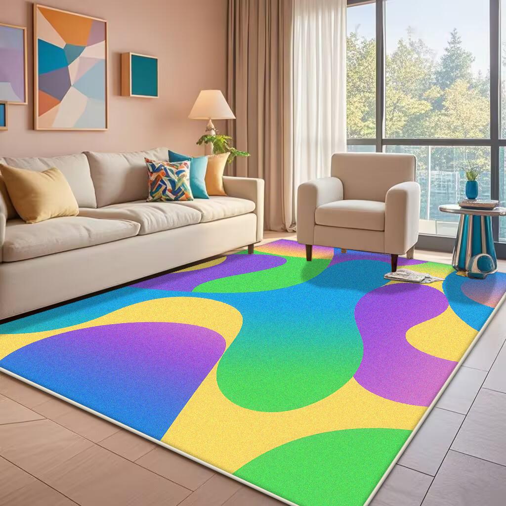 Abstract Color Living Room Carpet Modern Luxury Home Bedroom Bedside Mat Easy To Care Cloakroom Coffee Table Rug Tapis