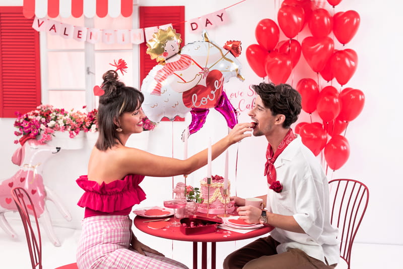 Balony Serca Kolor Pastel Czerwony 100 Szt Partydeco