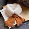 Little Bei 2025 Thickened Autumn & Winter Cross Fur Knit Neck Warmer Scarf
