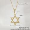 Hip-hop Simple Hollowed-out Full of Zircon Hexagram Pendant Necklace for Women Men Couple Trend Personality Collar Chain Jewelry