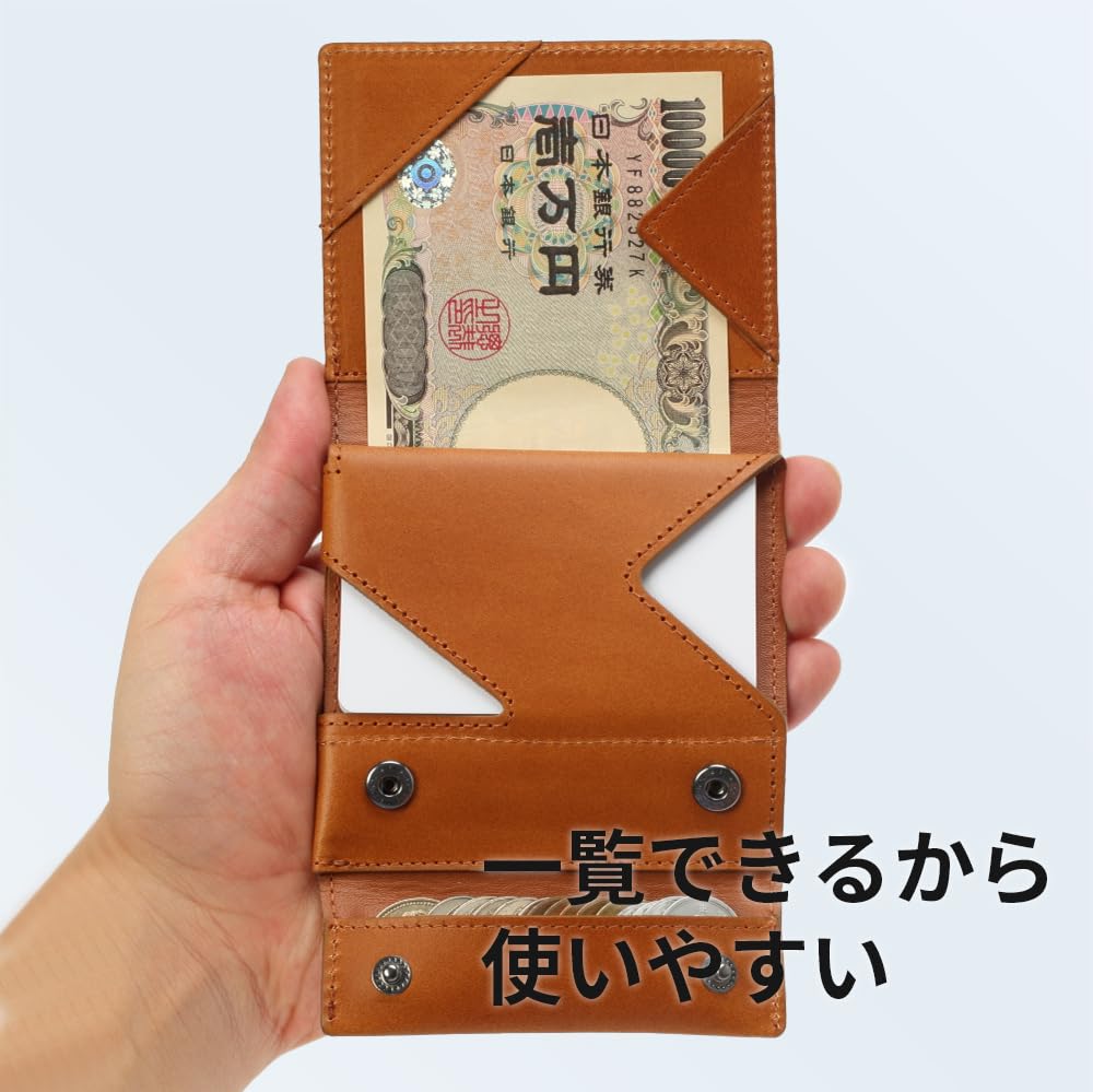 Dünne Brieftasche Buttero Leather Edition Dünne Brieftasche Made in Japan Echtes Leder Blau [Abrasas] Herren