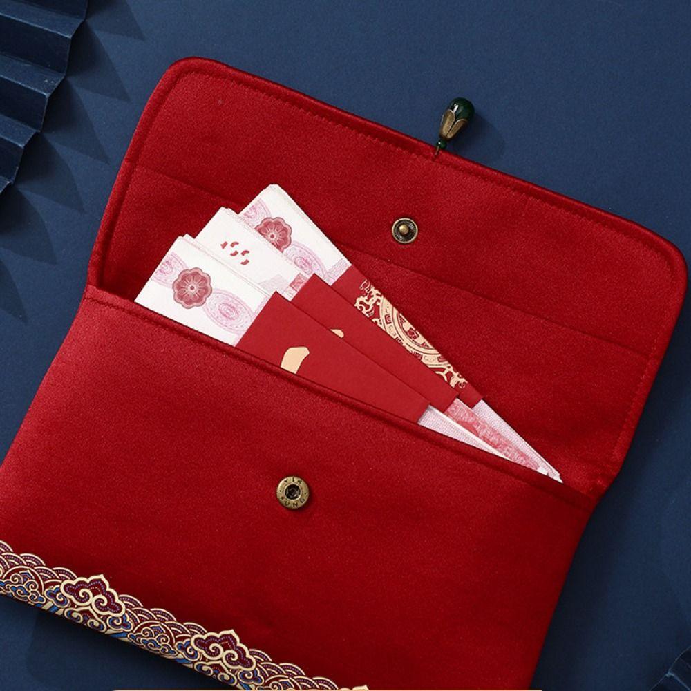 Brokat Roter Umschlag Persönlichkeit Geldtasche Neujahrs-Segensbeutel Chinesischer Geburtstag Hochzeit Frühlingsfest Taschen