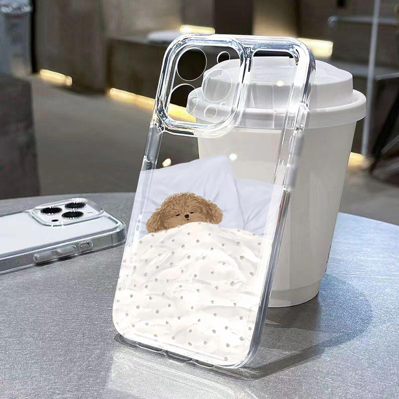 Cute Sleeping Dog Cat Clear Phone Case For Xiaomi Redmi Note 15 Pro 4G 14 12 12S 11 10 13 15 Pro Plus 5G 14C 13C 12C Soft Cover