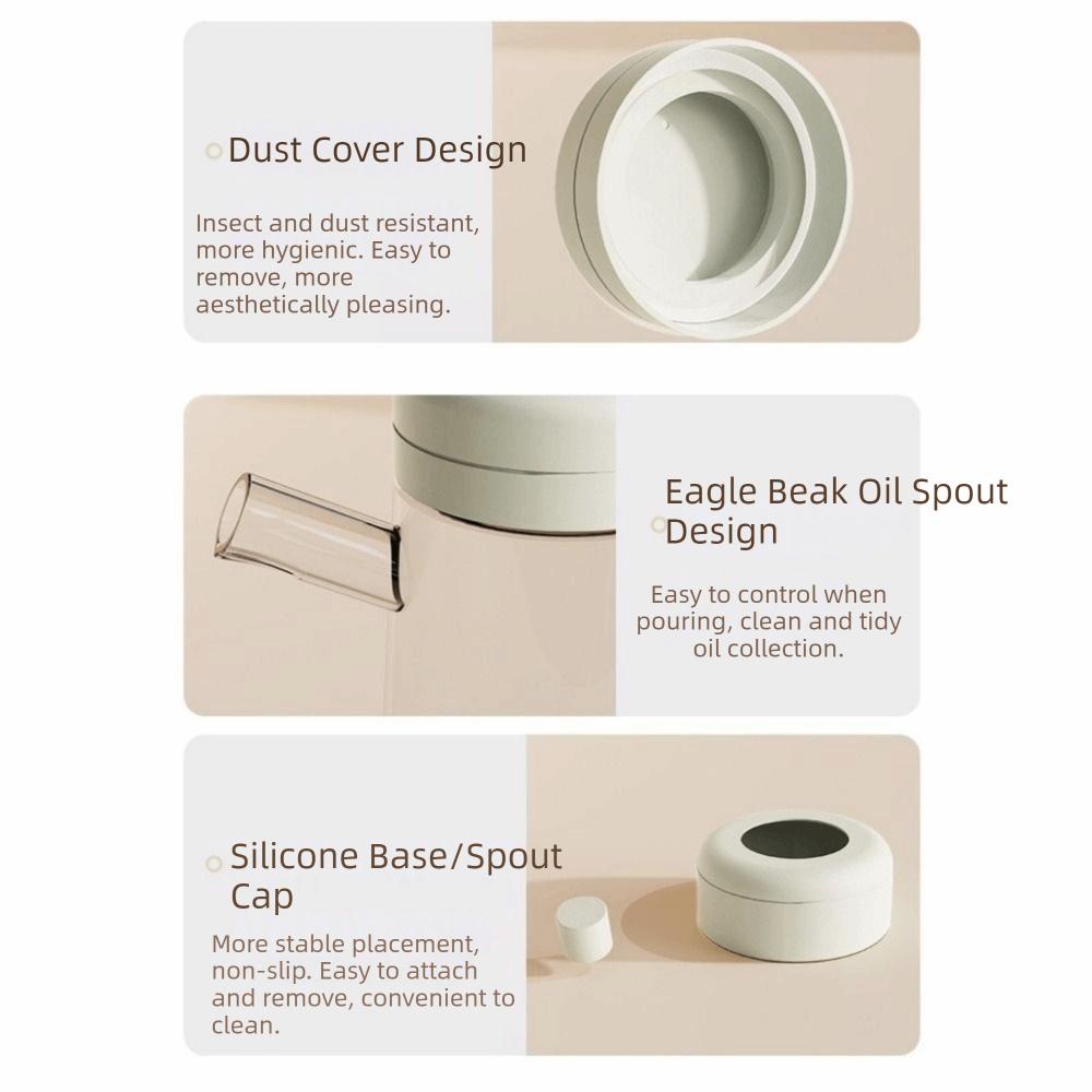 700 ML Glass Oil Bottle Large Capacity Heat-resistant Olive Oil Dispenser Leak-proof with Handle Gravity Oil Bottle Restaurant