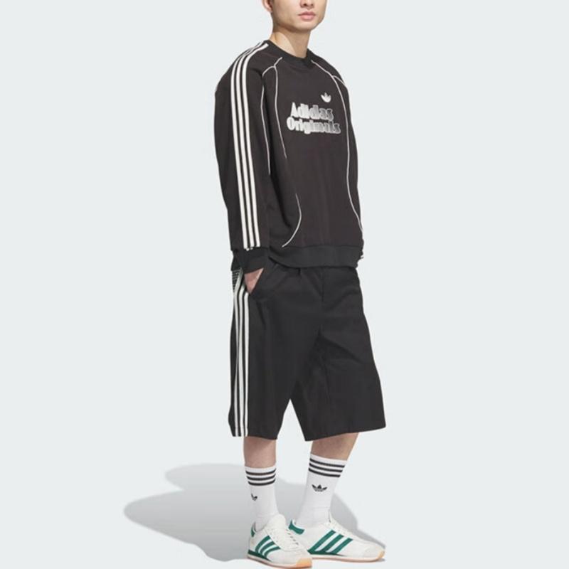 Adidas Originals Retro Fw24 Sports Drop 1 Fashion Versatile Comfortable Pullover Sweatshirt Men Sweatshirt Black JN3792