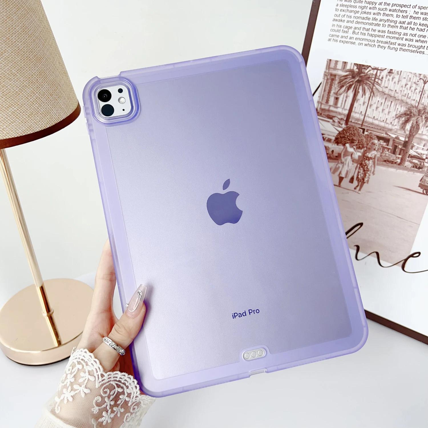 Новый прозрачный HD чехол для IPad A19 A16 Pro M5 12.9 Air 11 12-го поколения Air 8 7 6 5 4 9 10.2 10-го Mini 7 6 M4 M3 M2 Чехол iPad 12 h A19 2026 фиолетовый