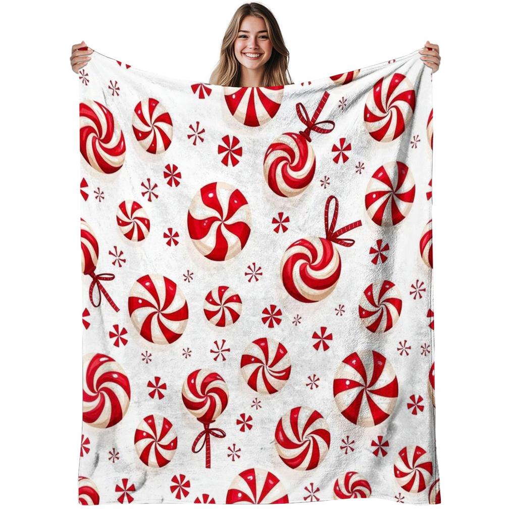 1pc 1pcs 1pc Suitable for Sofa Bed Candy Swirls Flannel Blanket - Soft Warm Thick 280gsm Cozy Bedspread with Candy Swirl Print, Contemporary Bedspread