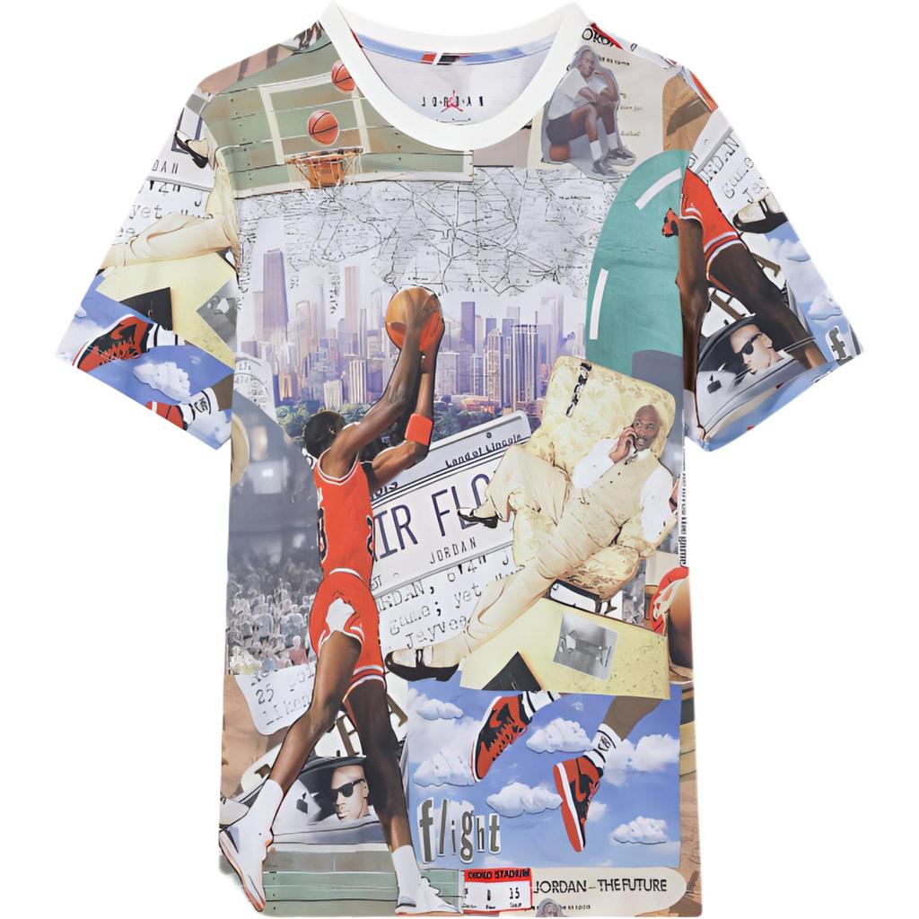 Jordan Flight Essentials Logo Print Round Neck Outdoor Casual Sports Short Sleeve T-Shirt Men Tops White FZ1924100
